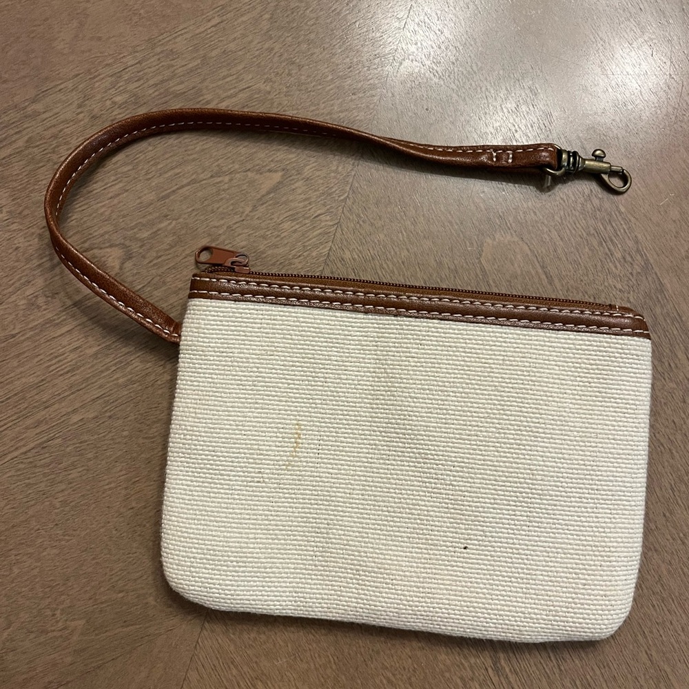 NEW Woven Canvas Mini Detachable Purse Wallet Coin Case